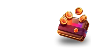 Электронный кошелек с золотыми монетами, символизирующий предложение Welcome Bonus в Казино Irwin, предназначенное для новых игроков.